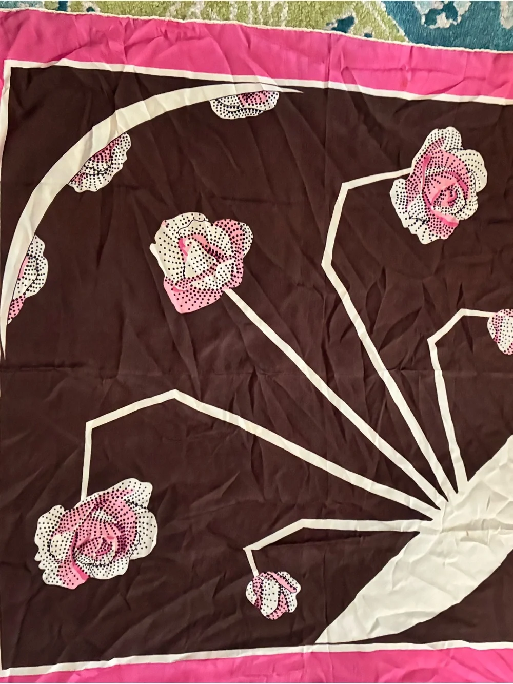 Floral Print Pink vintage scarf